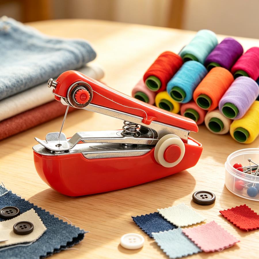 Mini Electric Sewing Machine Handheld - 6/11개 휴대용 미니 재봉틀 및 실,
