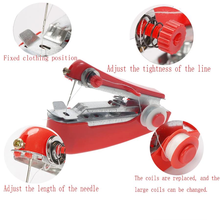 6/11개 휴대용 미니 재봉틀 및 실, 옷 수선, 데님 - Mini Electric Sewing Machine Handheld 리뷰 및 가격