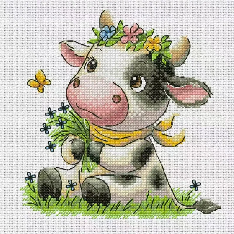 [CC2949-귀여운 아기 소] |   초보자를 위한  - Cross Stitch Stamped Kits Beginners 리뷰 및 가격