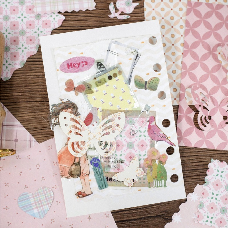 1팩/200매 빈티지 플로럴 플레이드 배경지 레트로 작 - Vintage Junk Journal Scrapbooking Paper 리뷰 및 가격